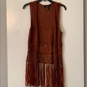 🍂 Burnt orange macrame vest 🍂